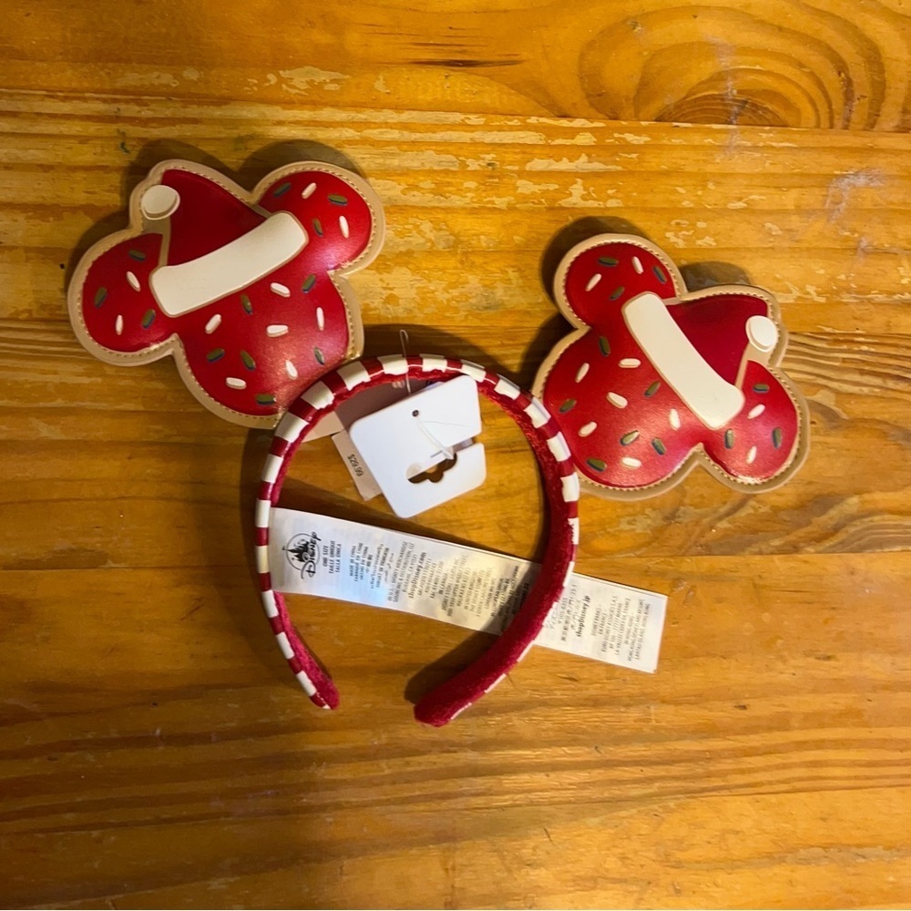 NWT Disney Parks - Mickey Mouse Festive Cookie Ears For Adults - Picture 2 of 5